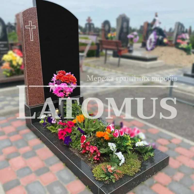 Елегантний одинарний памятник з граніту купити