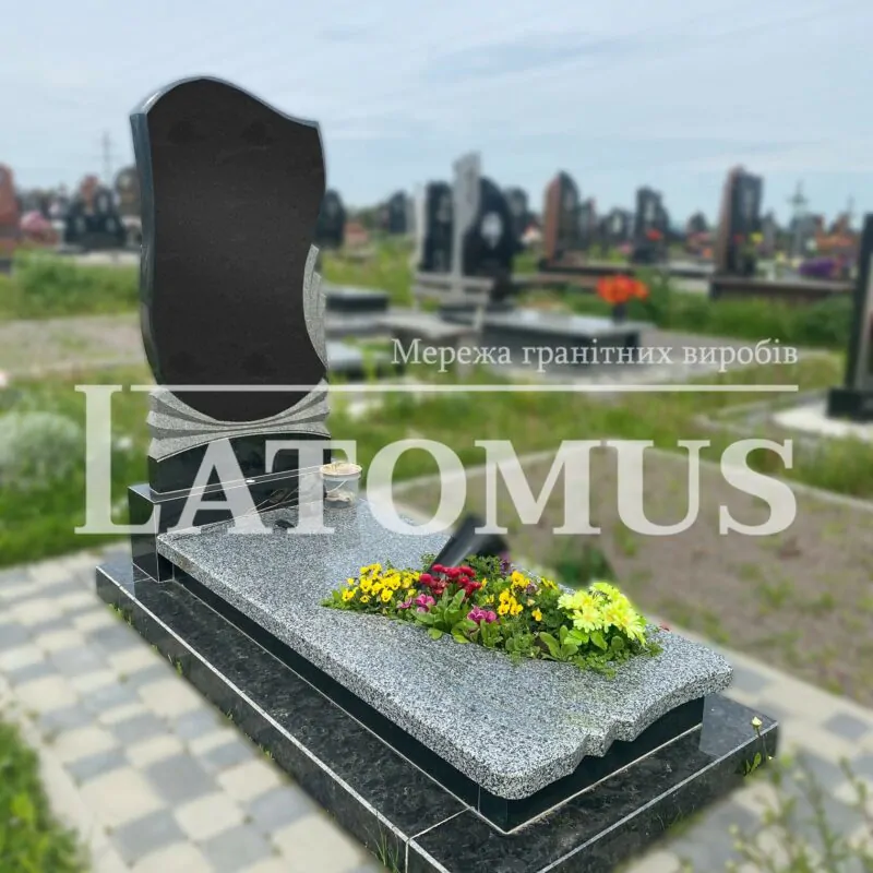 Елегантний одинарний памятник з граніту купити