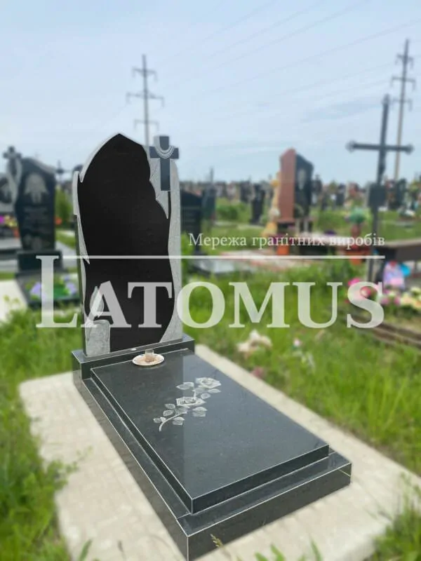 Елегантний одинарний памятник з граніту купити