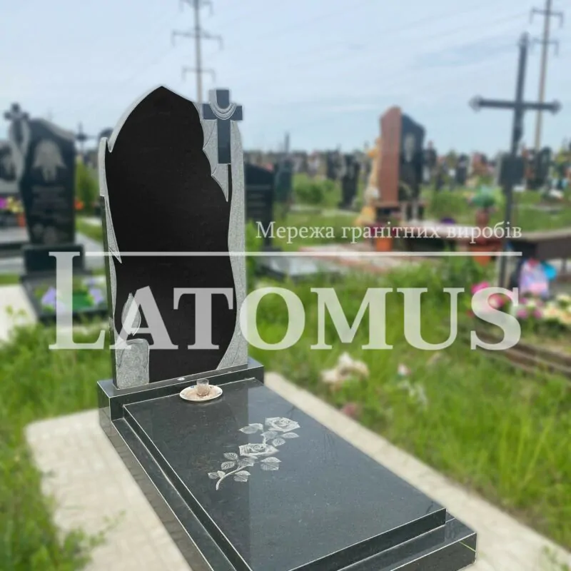 Елегантний одинарний памятник з граніту купити