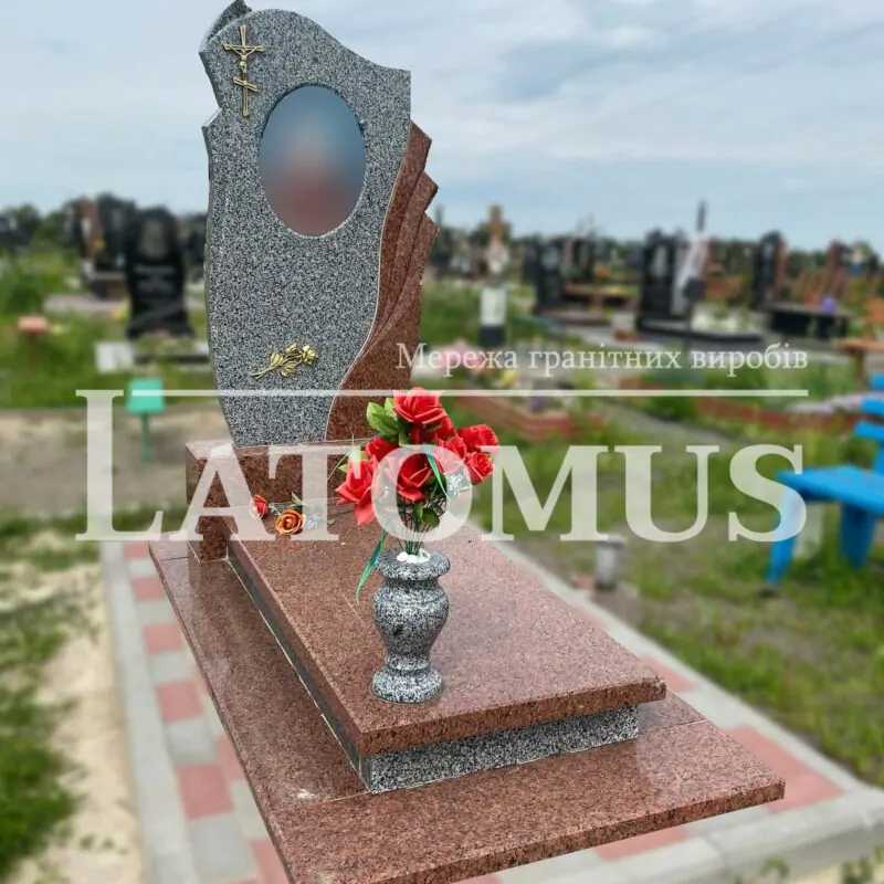 Елегантний одинарний памятник з граніту купити