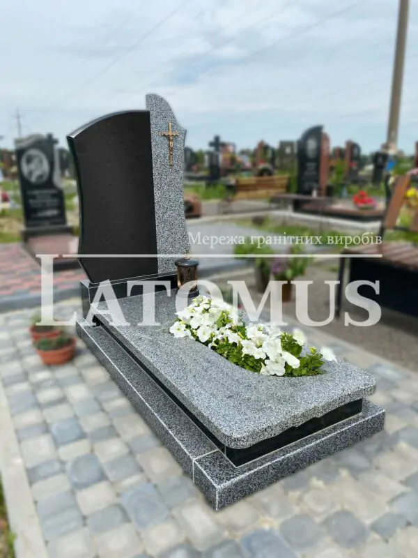 Елегантний одинарний памятник з граніту купити