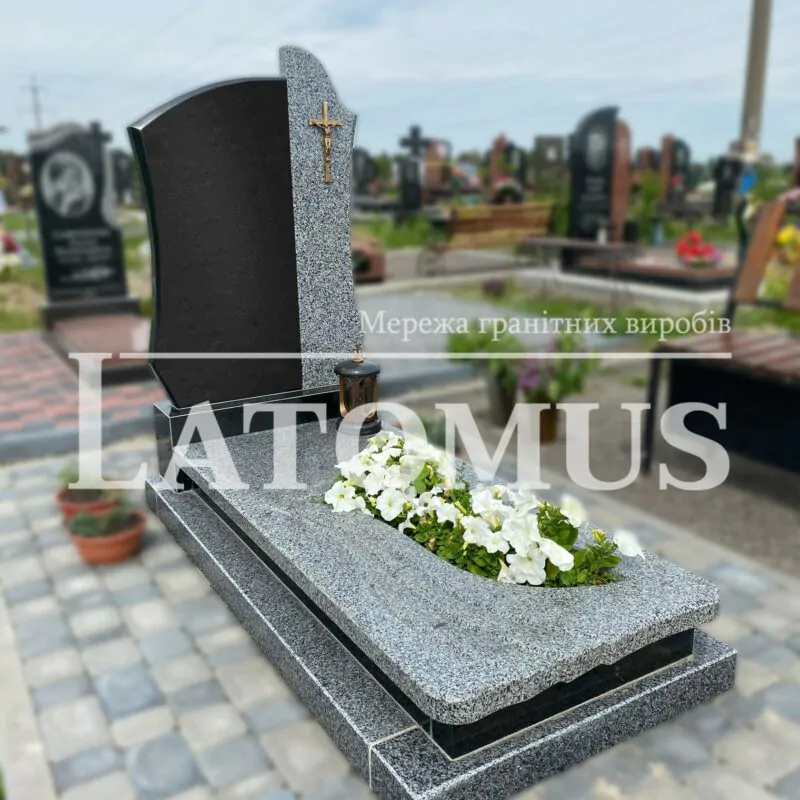 Елегантний одинарний памятник з граніту купити