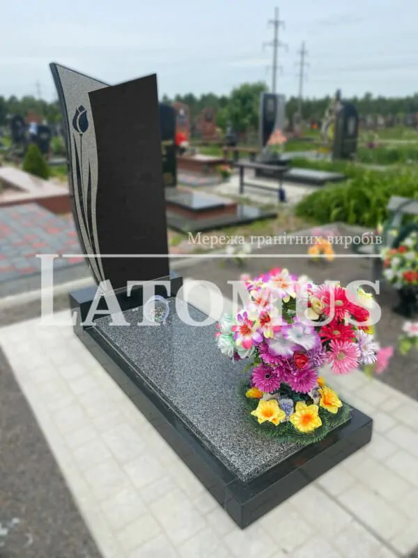 Елегантний одинарний памятник з граніту купити