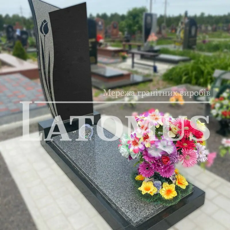 Елегантний одинарний памятник з граніту купити
