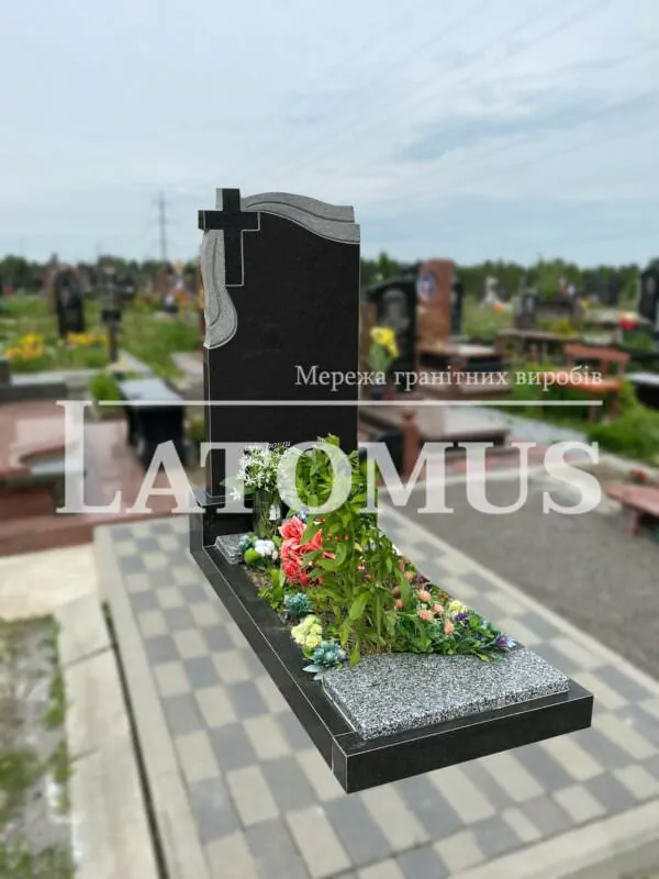 Елегантний одинарний памятник з граніту