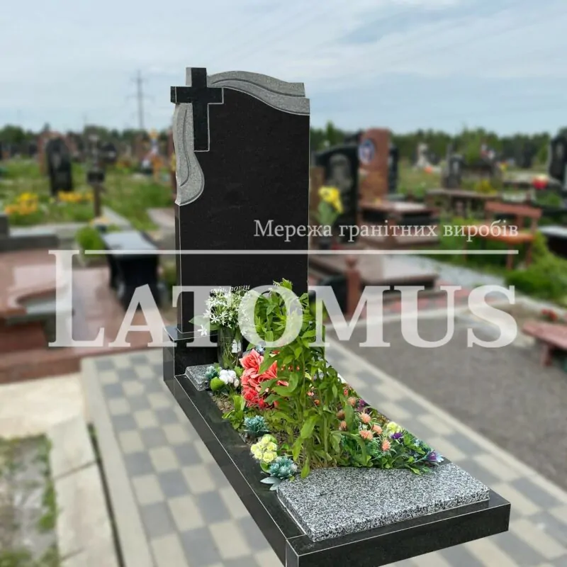 Елегантний одинарний памятник з граніту