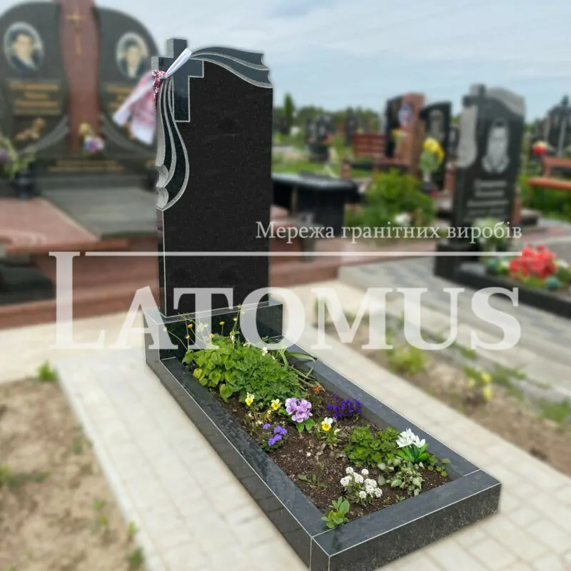 Елегантний одинарний памятник з граніту