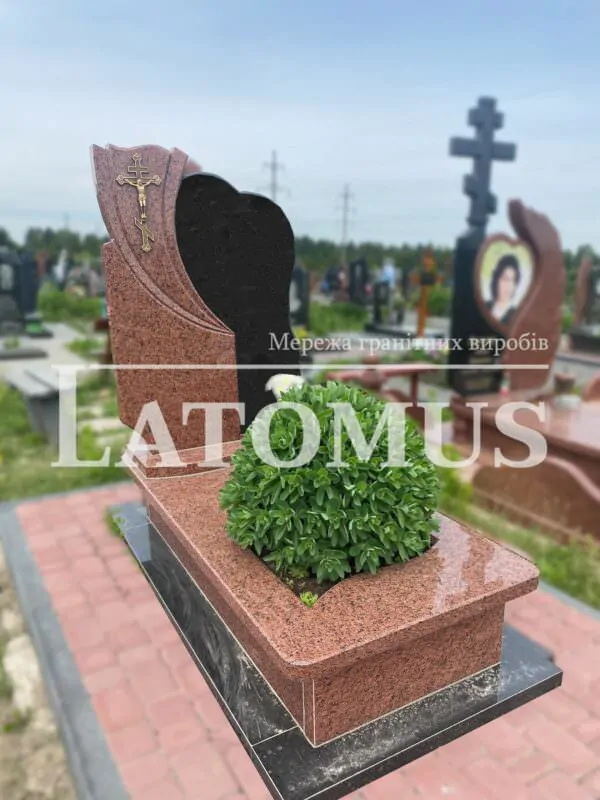 Елегантний одинарний памятник з граніту