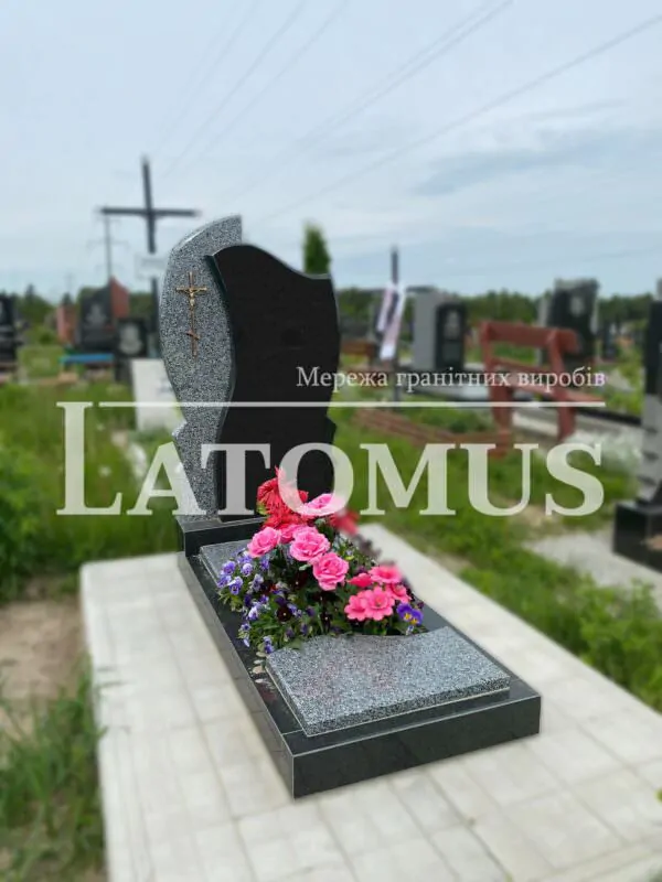 Елегантний одинарний памятник з граніту