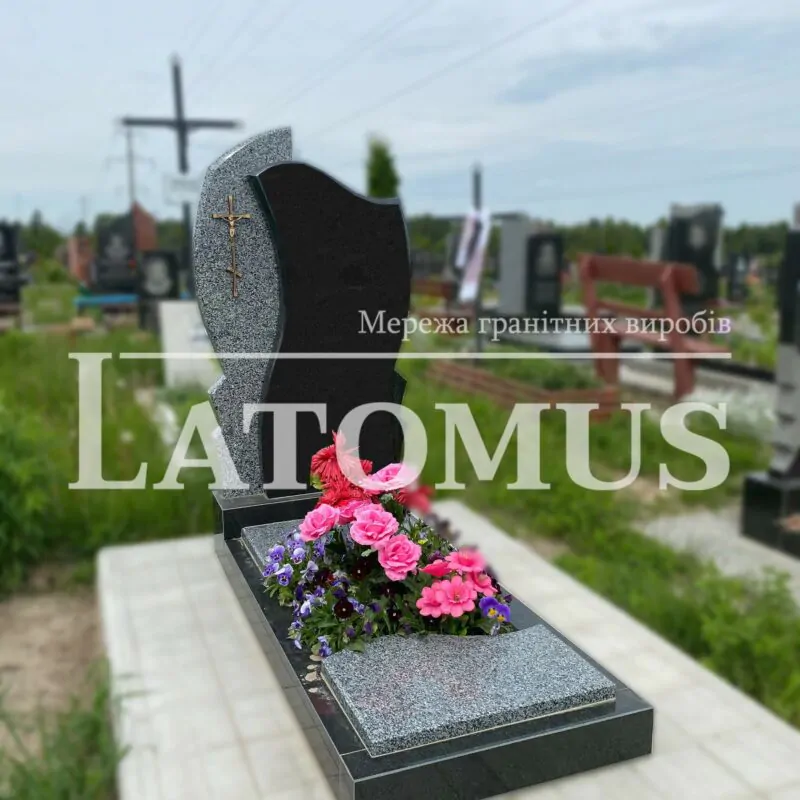 Елегантний одинарний памятник з граніту