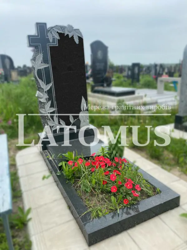 Елегантний одинарний памятник з граніту